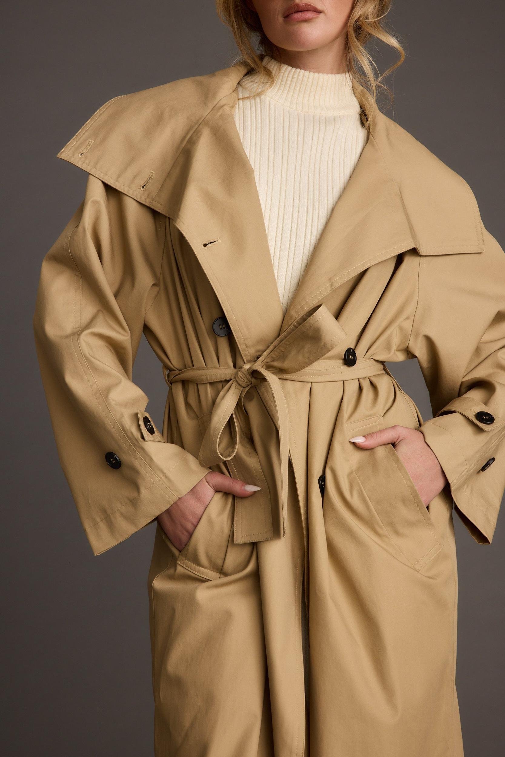 Kate Midi Dress + Moss Trench Coat Product Image
