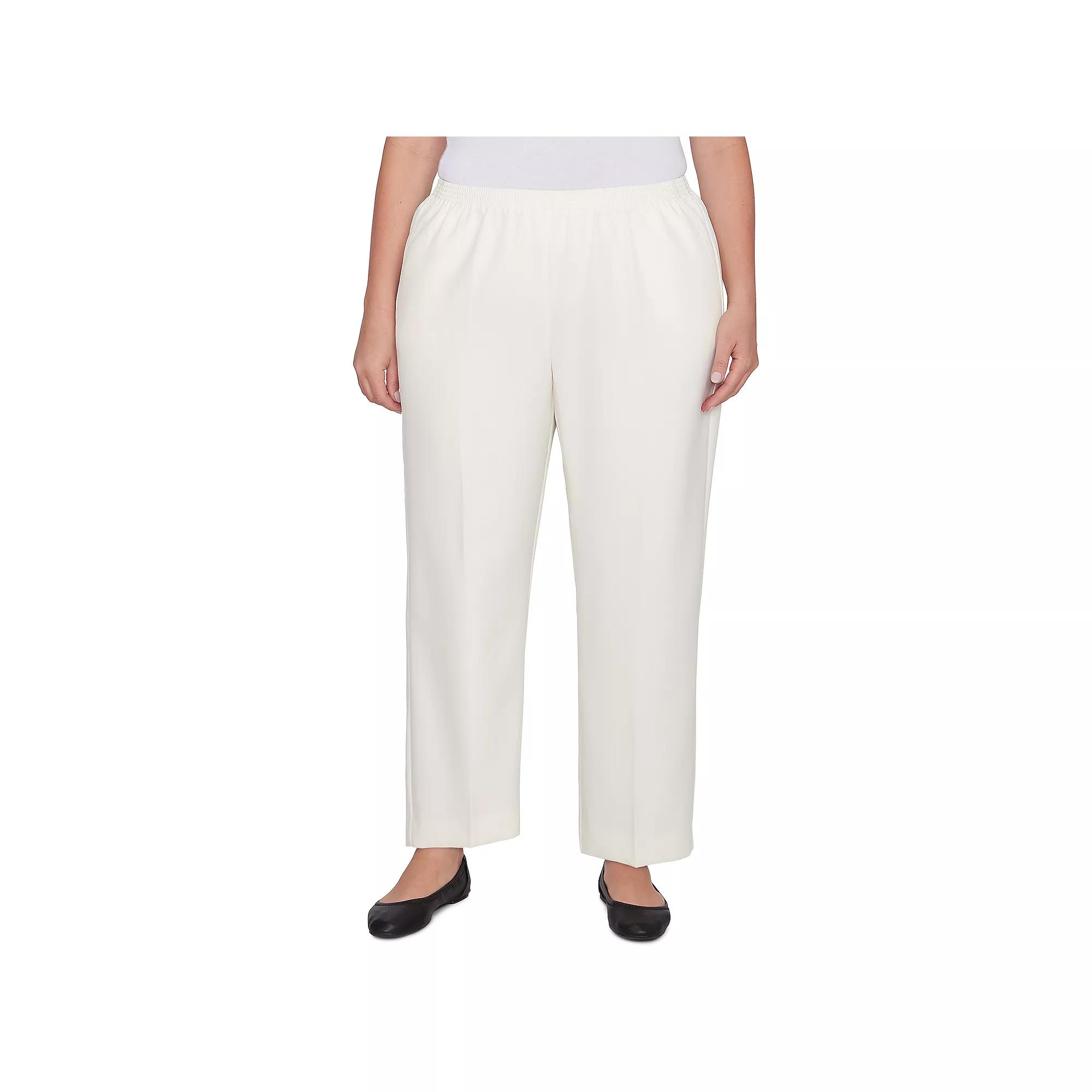 Plus Size Alfred Dunner Classic Elastic Midrise Pants, Women's, Size: 22 W, Ivory Product Image