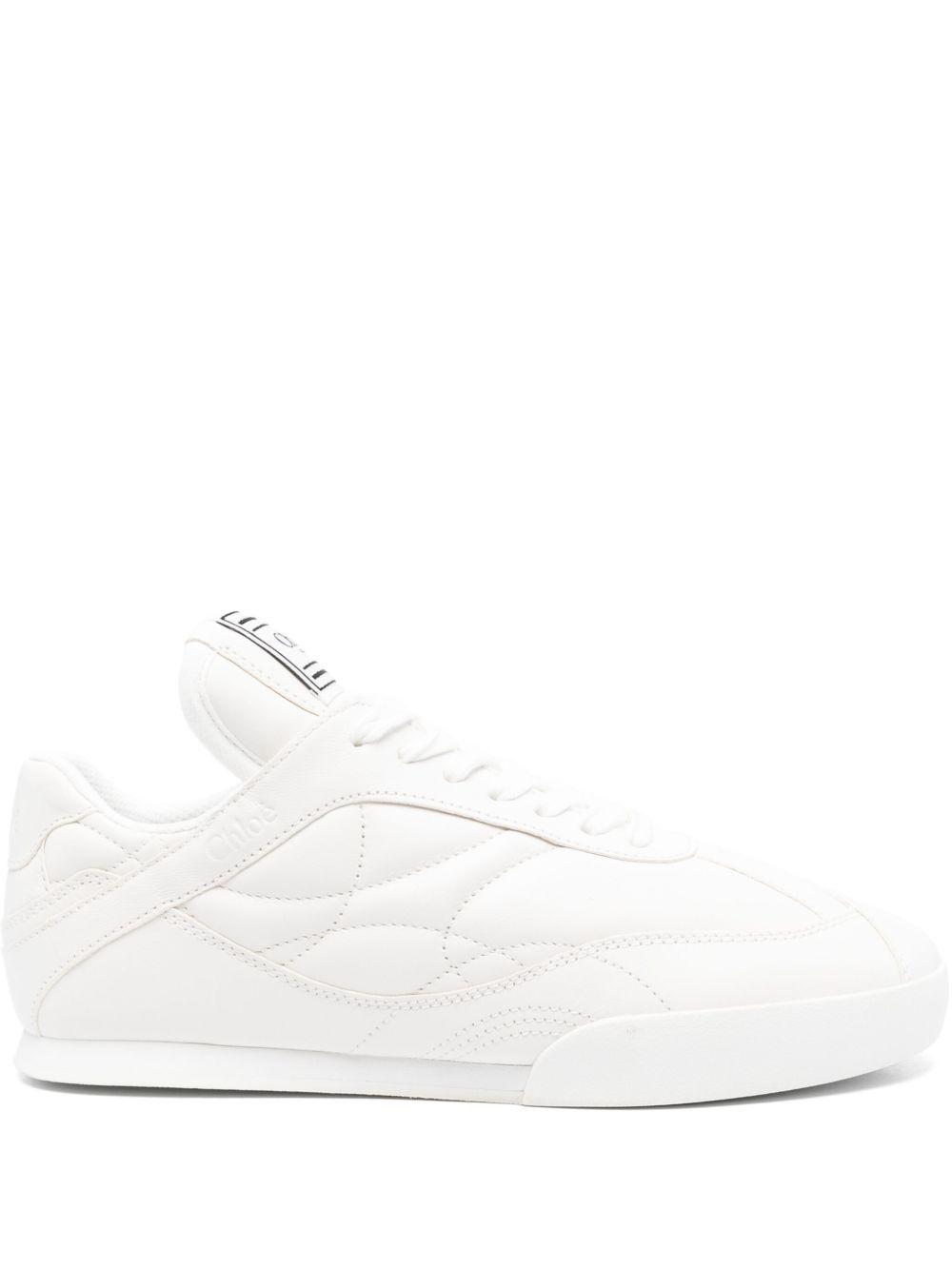 CHLOÉ Womens Chloe Kick Brand-patch Leather Low-top Trainers In White Product Image