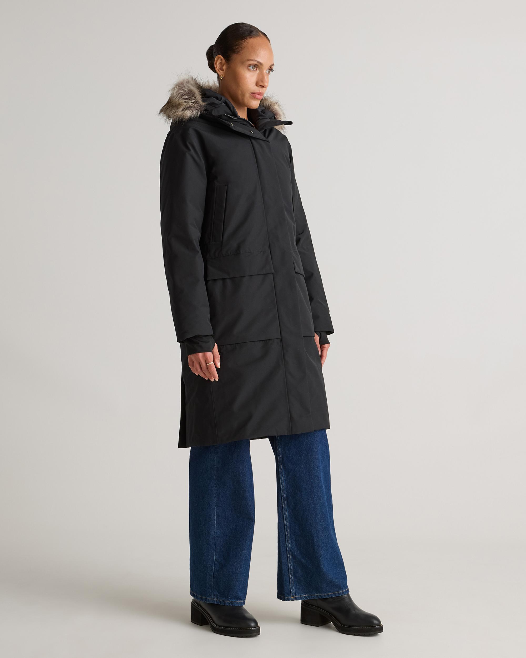 Quince | Women's Responsible Down Hooded Long Parka Size XL, Recycled Polyester Product Image