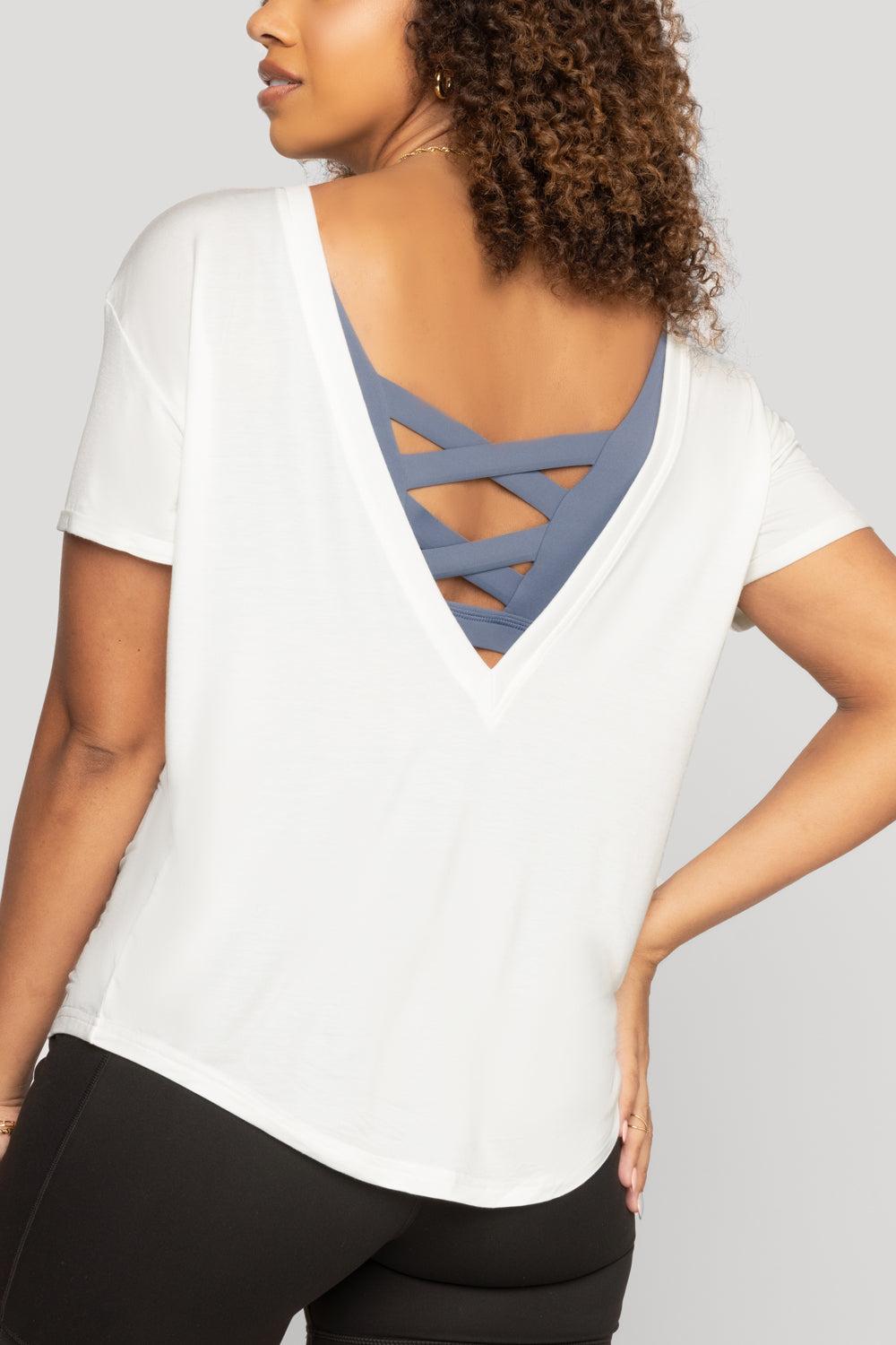 Reversible Deep V Tee - Cream Product Image
