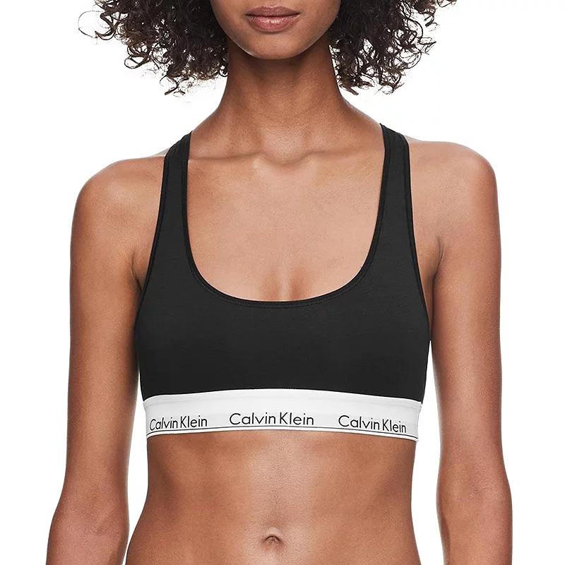 Calvin Klein Womens Icon Cotton Modal Unlined Bralette - White Product Image