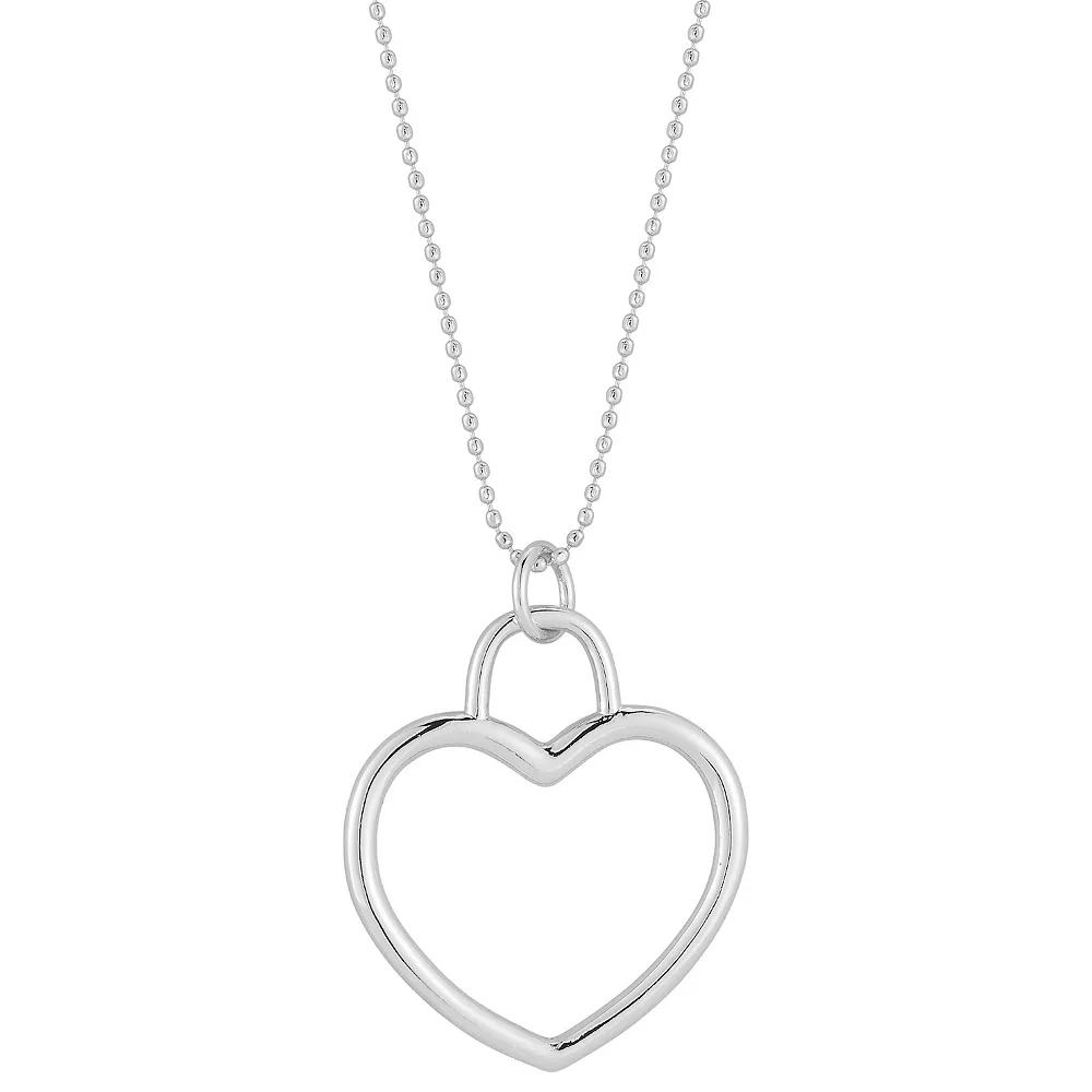 WINX 18k Gold Plated Open Heart Necklace, Women's, Size: 17-19" ADJ, Silver Tone Product Image