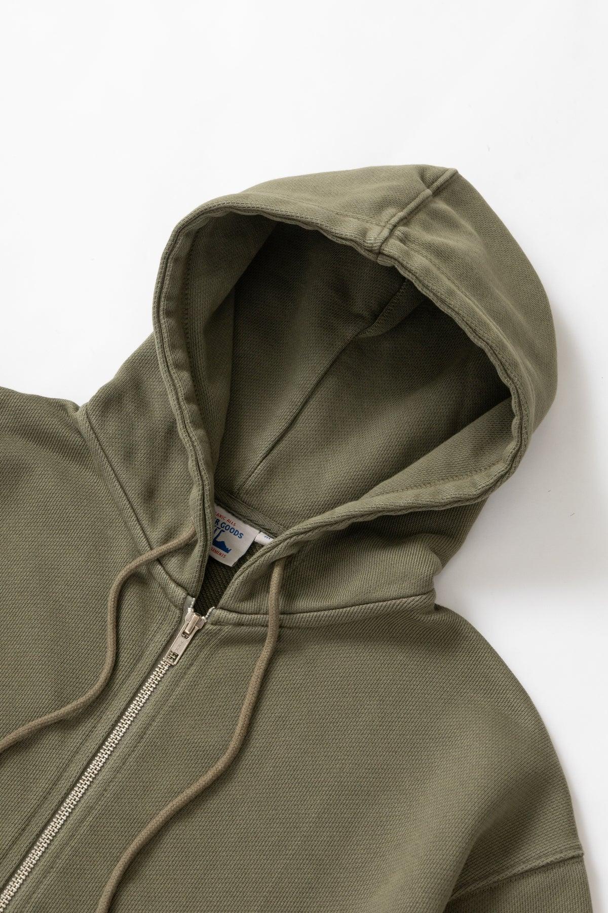 Power Goods - Loopback Zip Hoodie - Olive Product Image