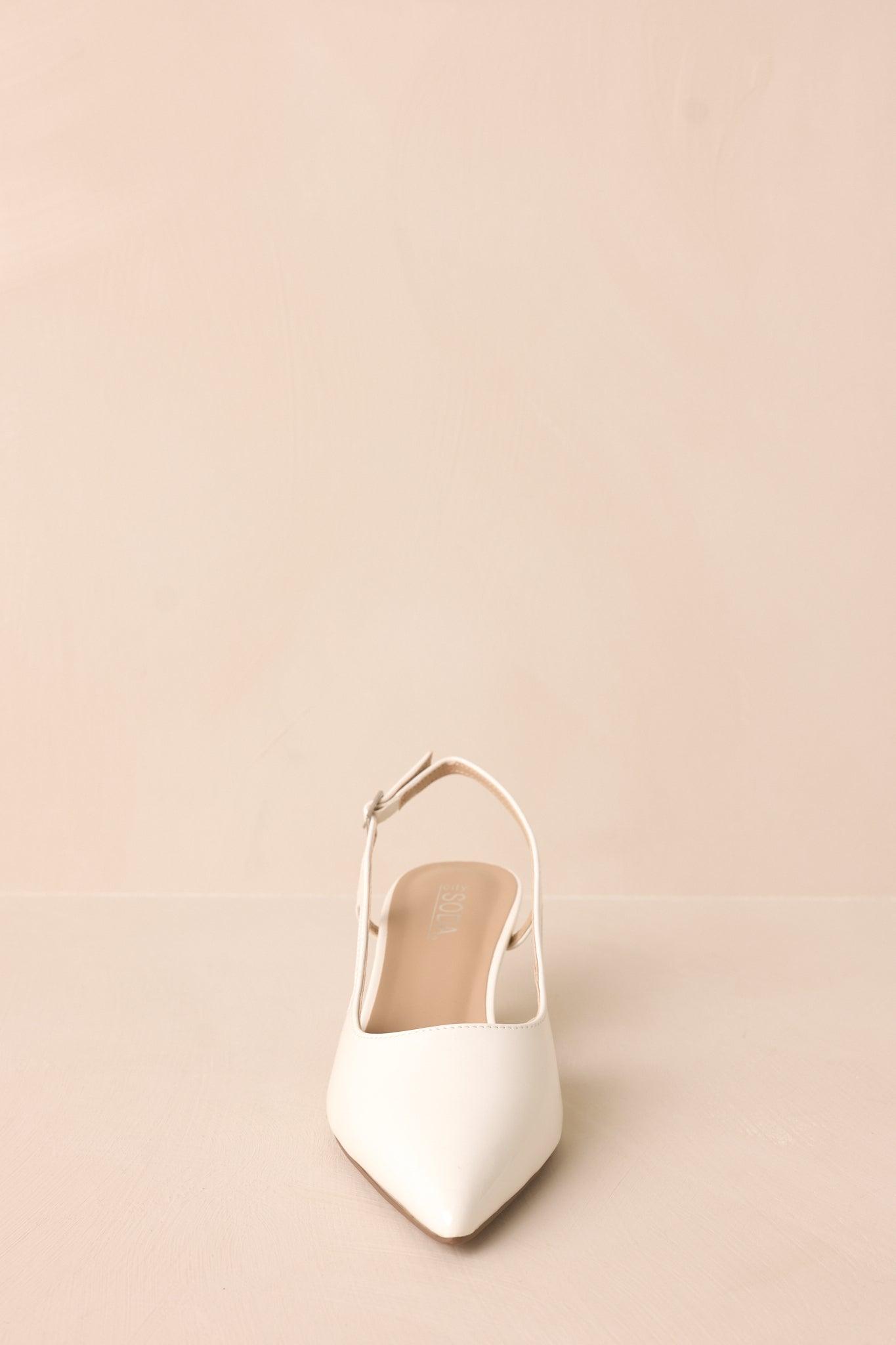 Fiercely Stunned White Patent Kitten Heels Product Image