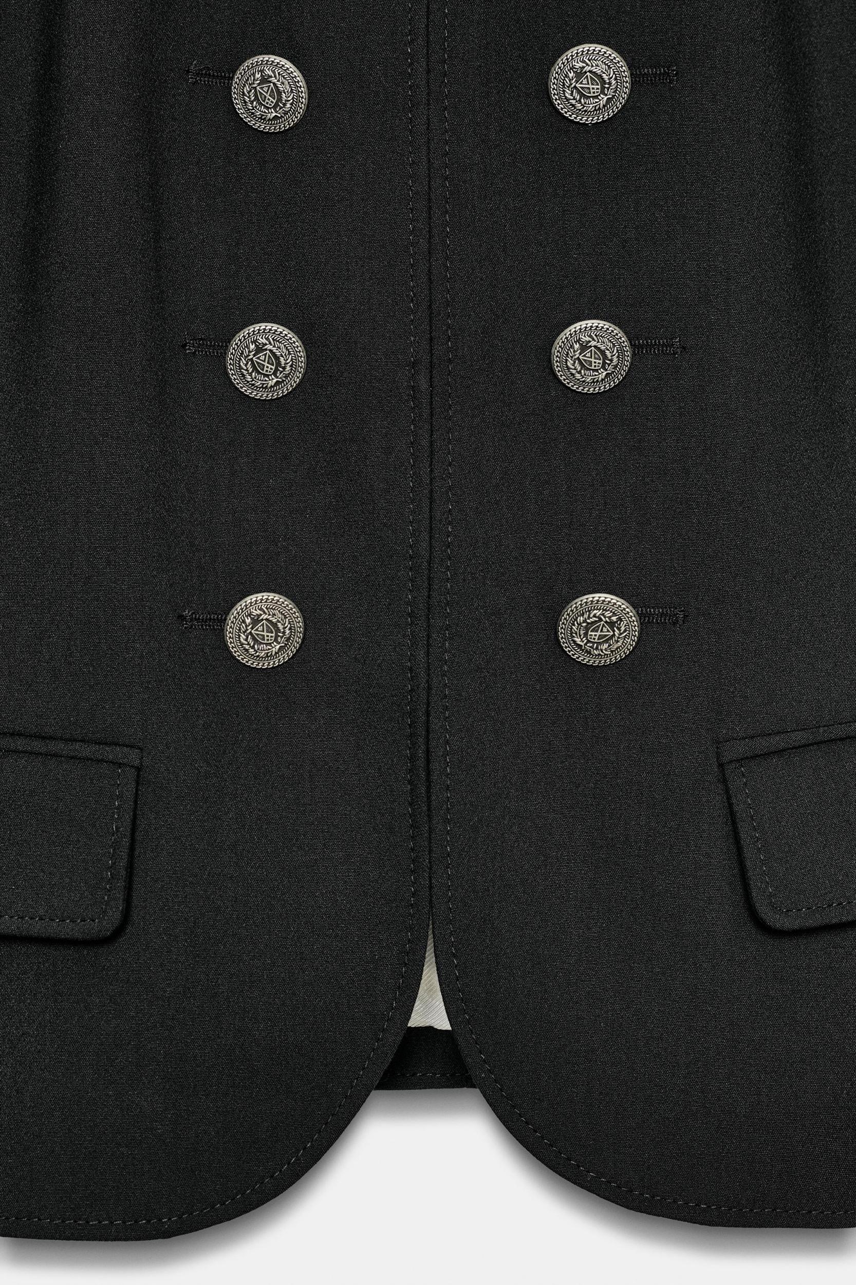 FITTED JACKET WITH SHOULDER PADS AND BUTTONS Product Image
