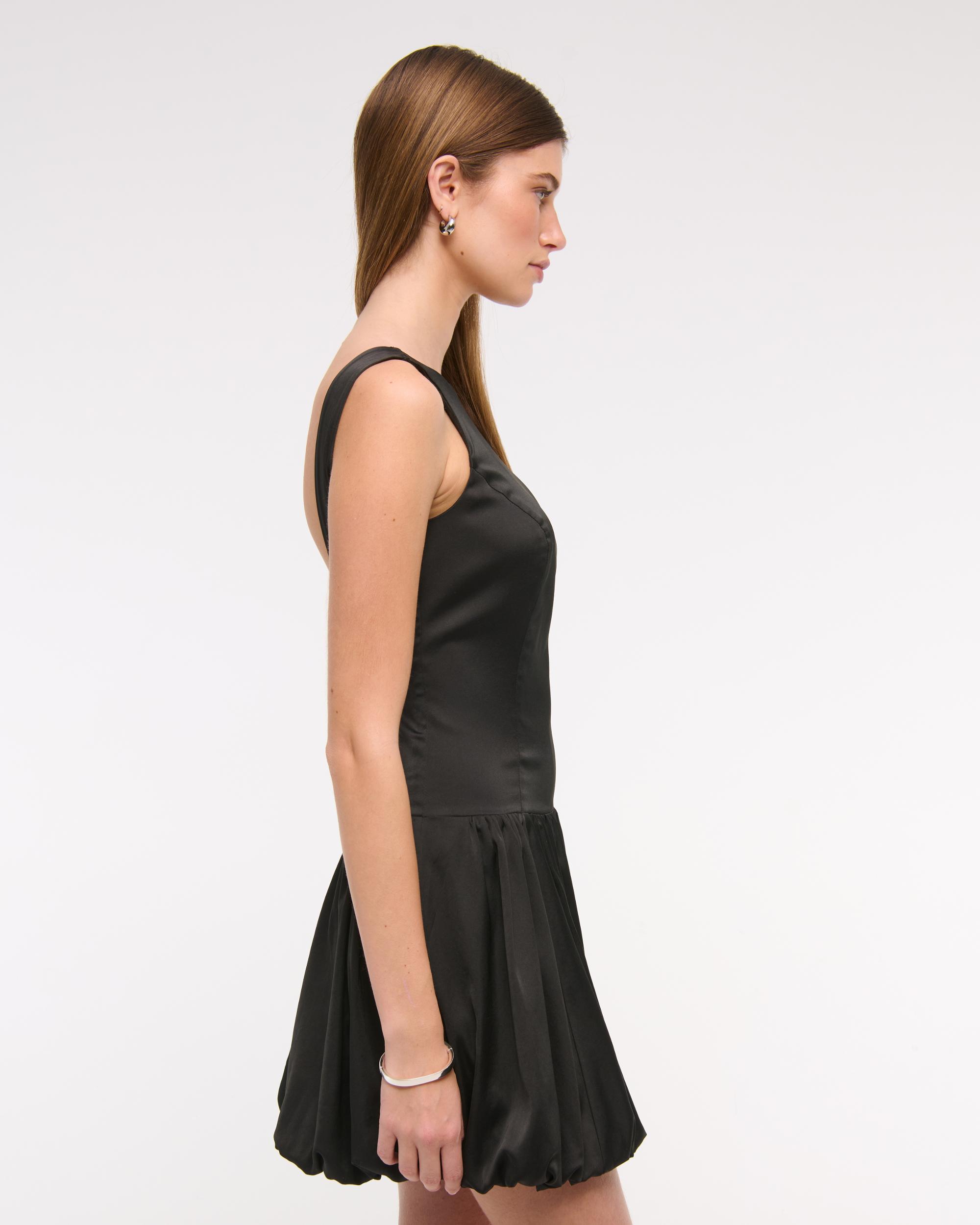 High-Neck Bubble Hem Mini Dress Product Image
