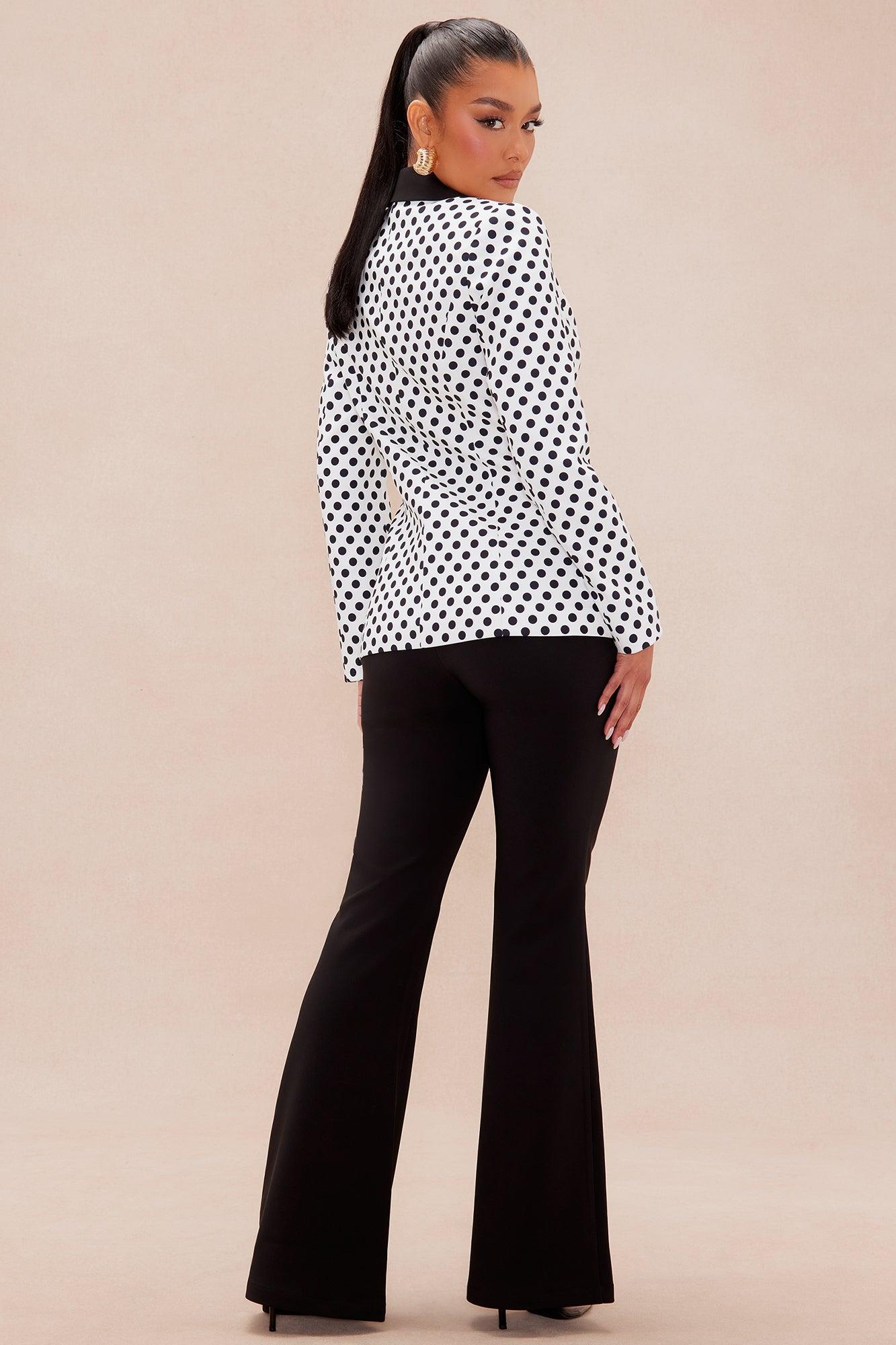 Malia Blazer Suit Set - Black/White Product Image