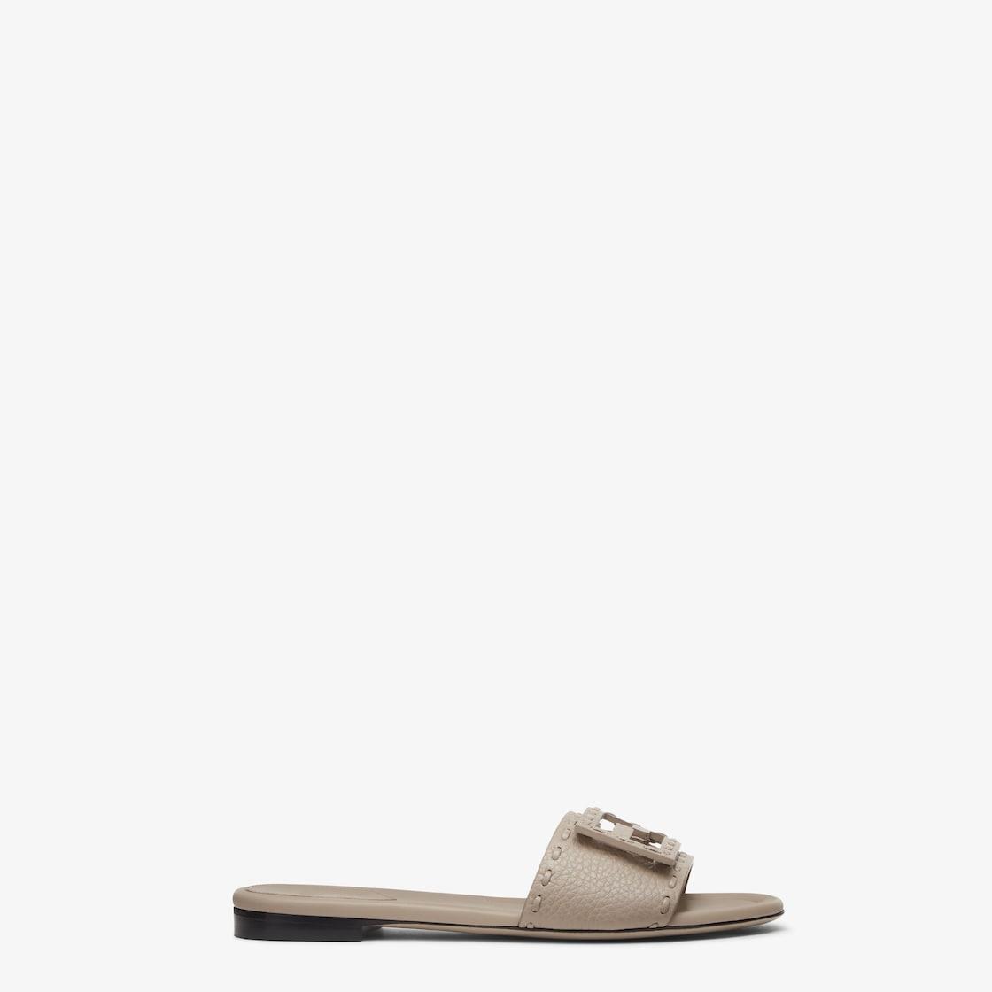 BaguetteDove gray leather slides Product Image