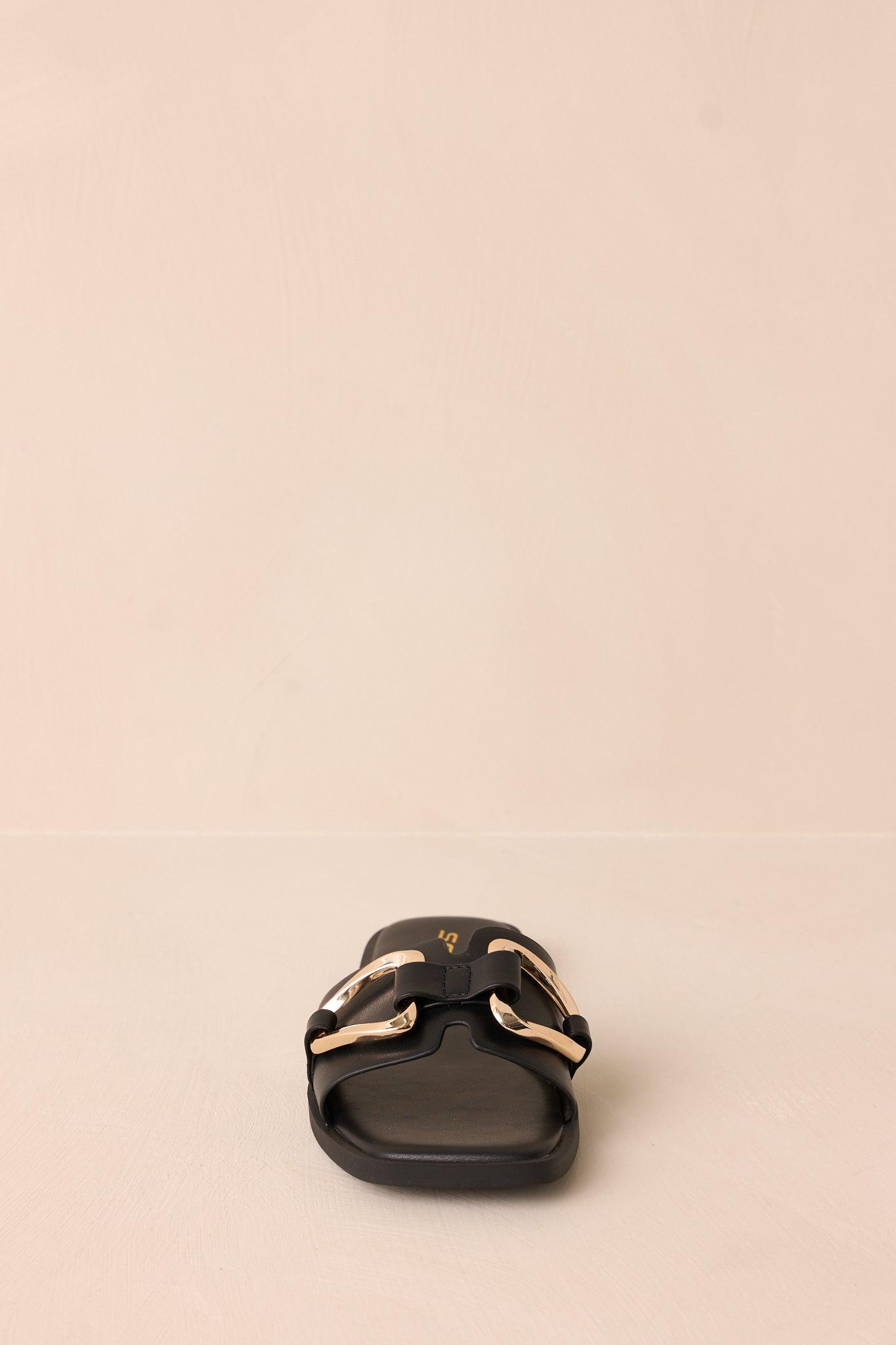 Stepping Stones Black & Gold Sandals Product Image