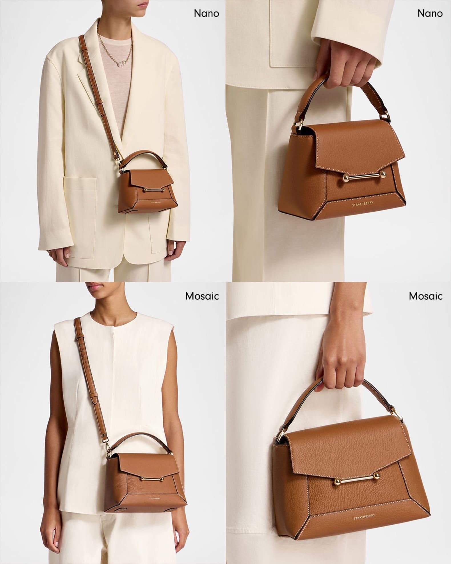 Mosaic Nano Leather & Suede Top-Handle Bag Product Image