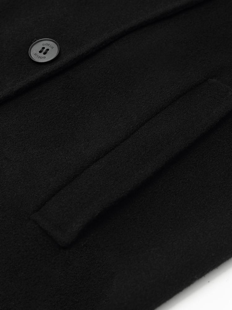 Wool And Cashmere Double-Faced Notched Lapel Women Coat Product Image