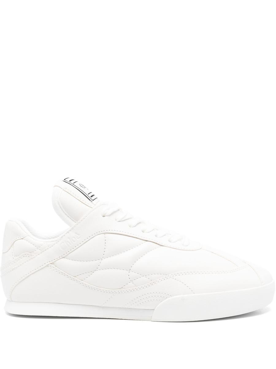 CHLOÉ Womens Chloe Kick Brand-patch Leather Low-top Trainers In White Product Image