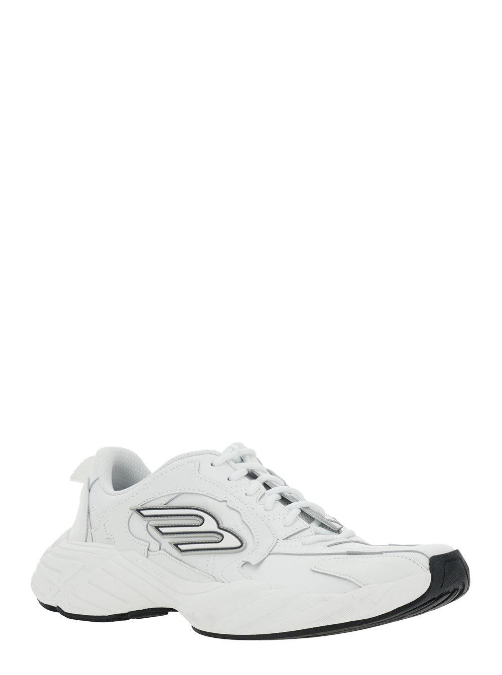 BALENCIAGA Men White Cowskin And Polyester Monday Shoe Sneakers Product Image