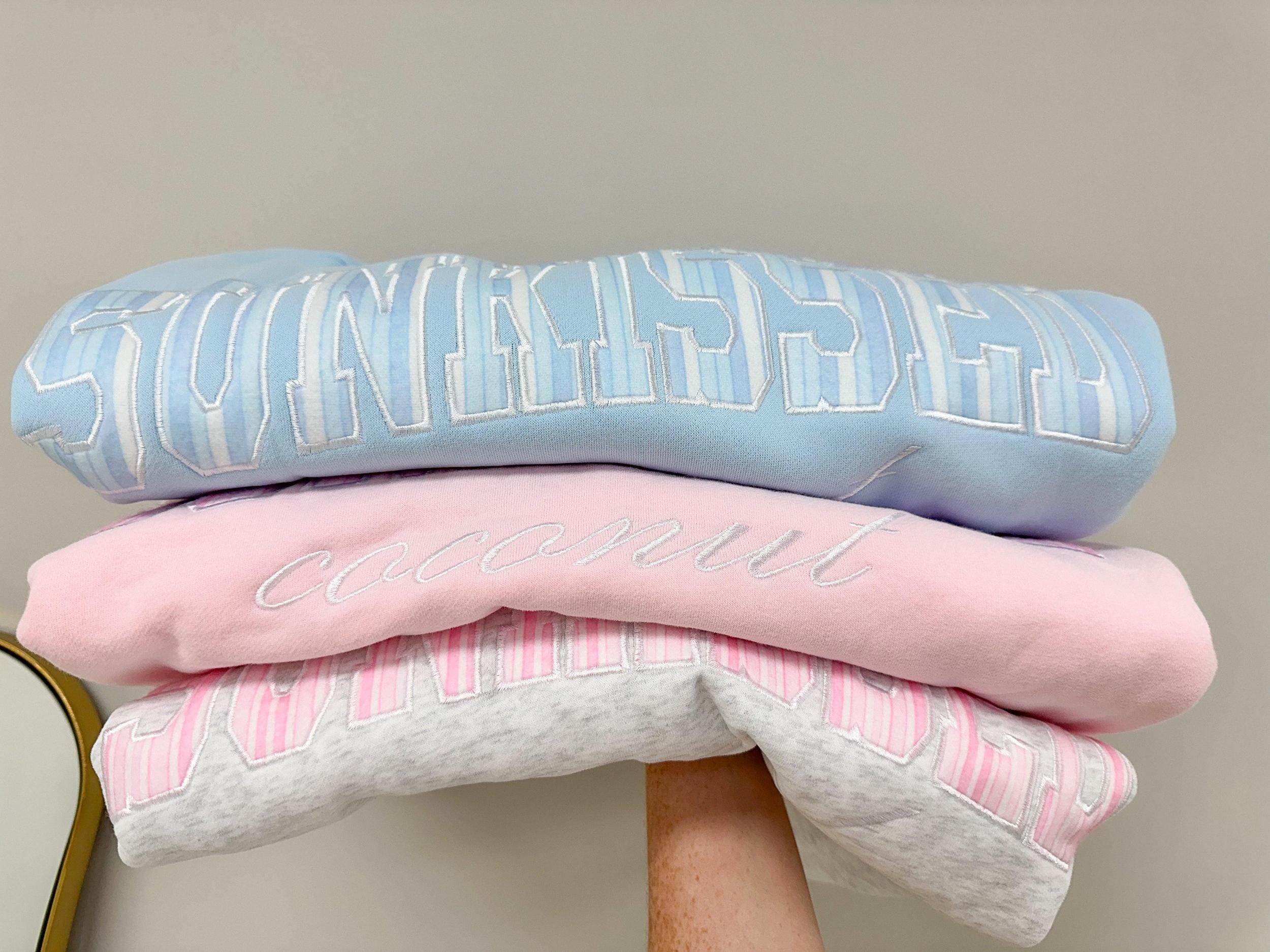 Icy Blue Sunkissed In Vogue Striped Sweatshirt Product Image