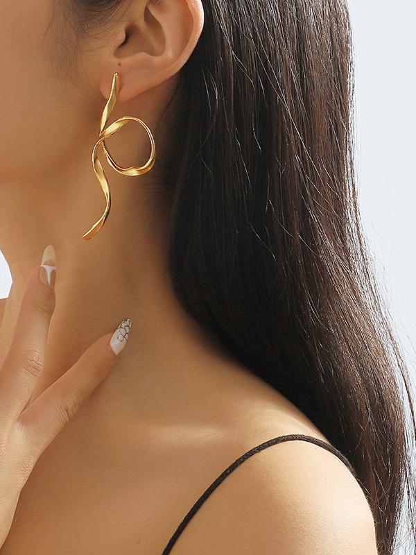 Normcore Geometric Solid Color Drop Earrings Product Image