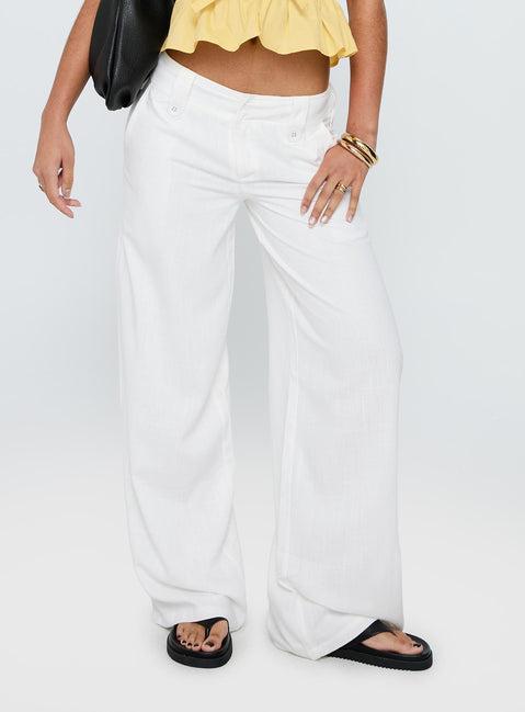 Pedra Wide Leg Pant White Product Image