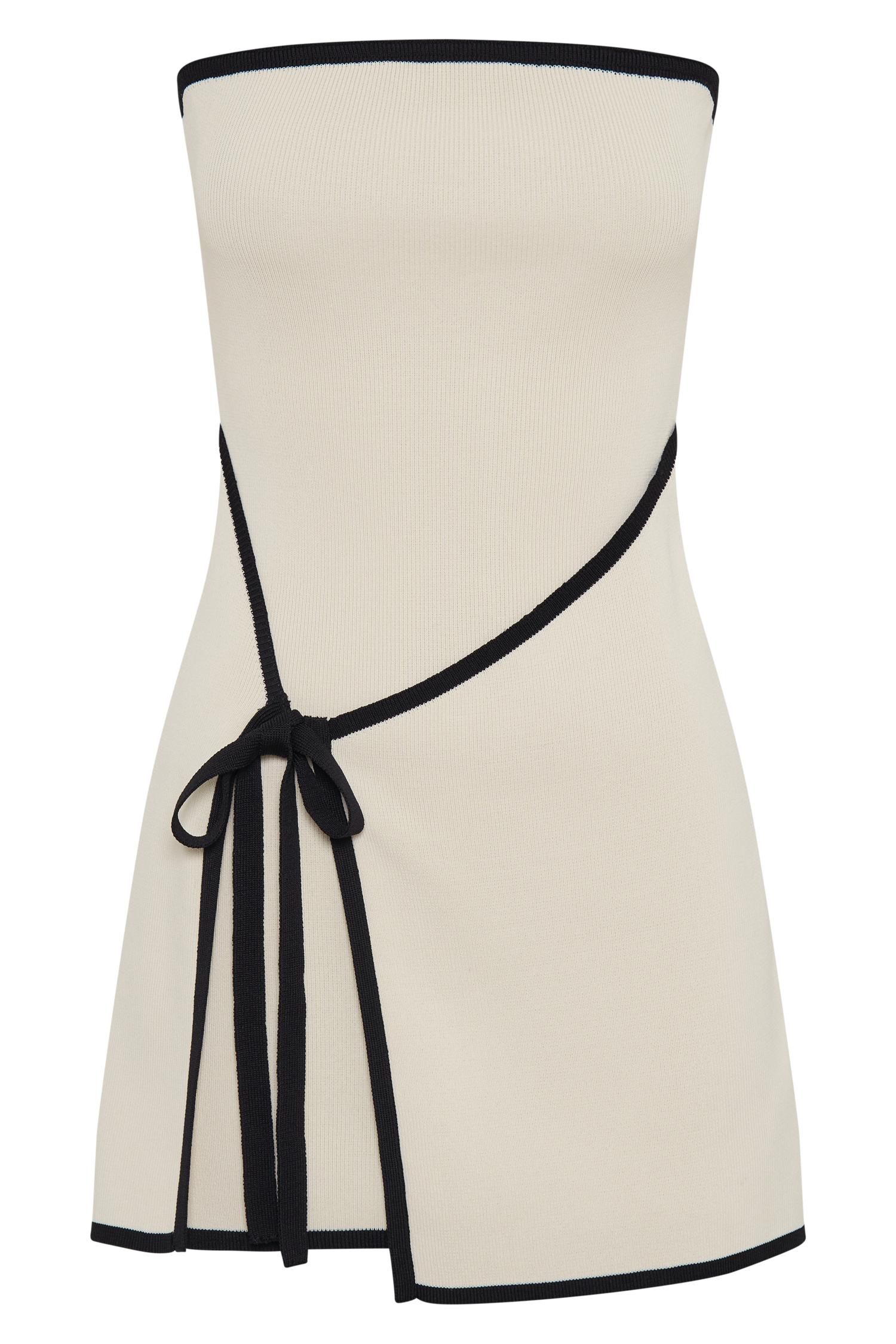 Rian Strapless Knit Mini Dress - Cream Product Image