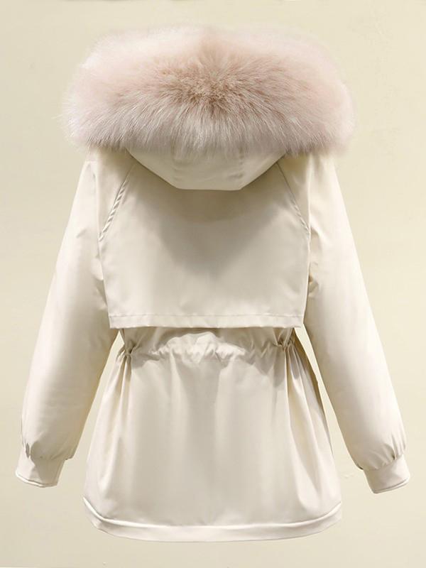 Faux Fur Hooded Parka Coat Product Image