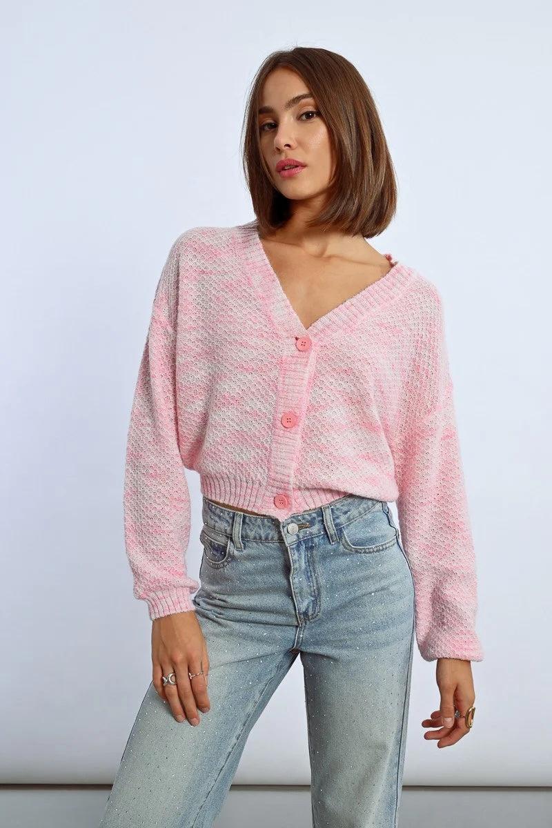 Cropped Knit Cardigan Product Image