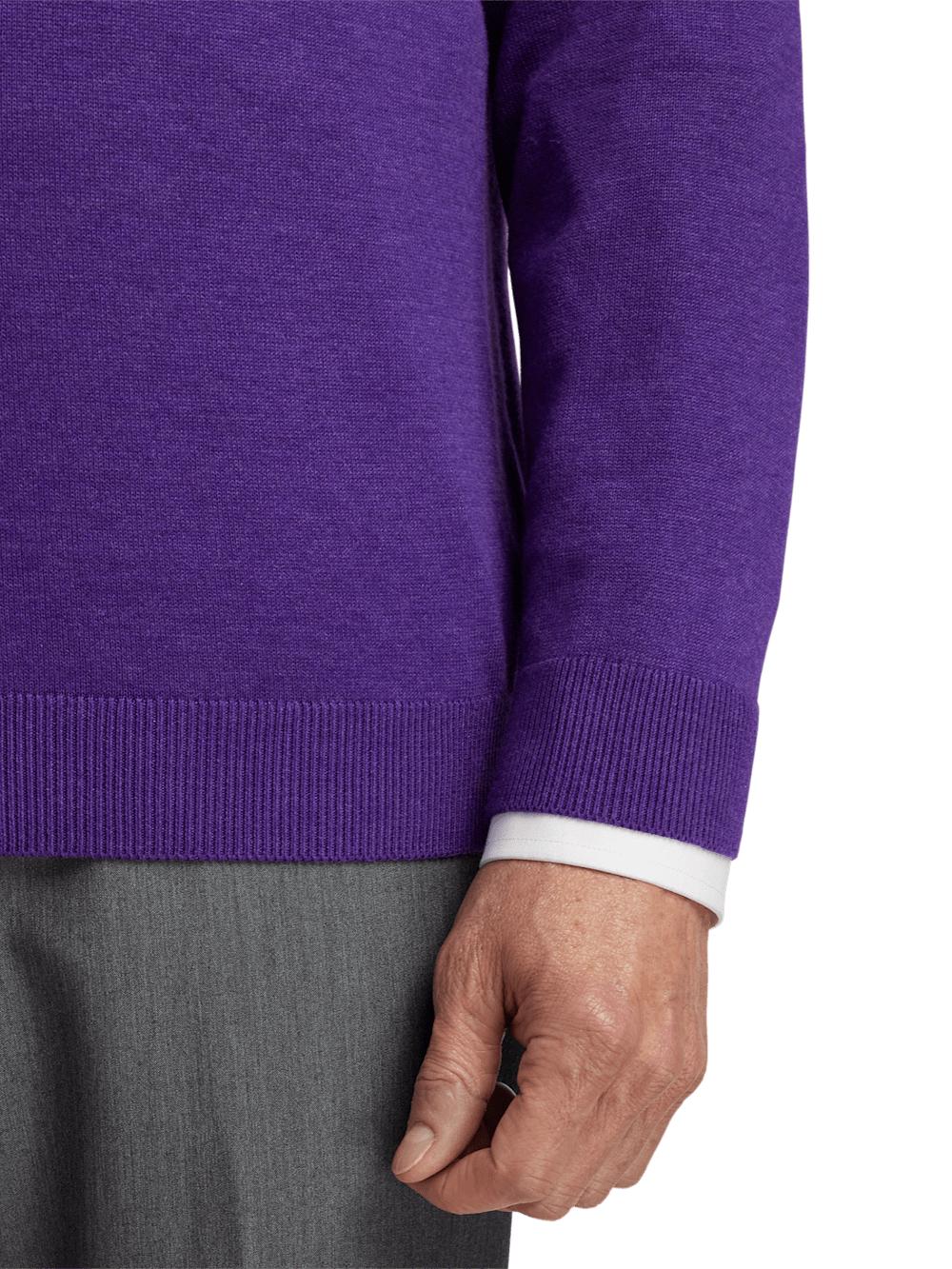 Supima Cotton V-neck Sweater - Purple Product Image