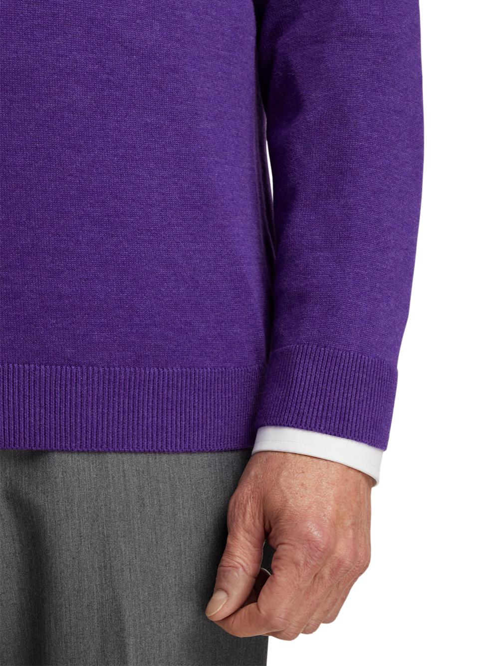 Supima Cotton V-neck Sweater - Purple Product Image