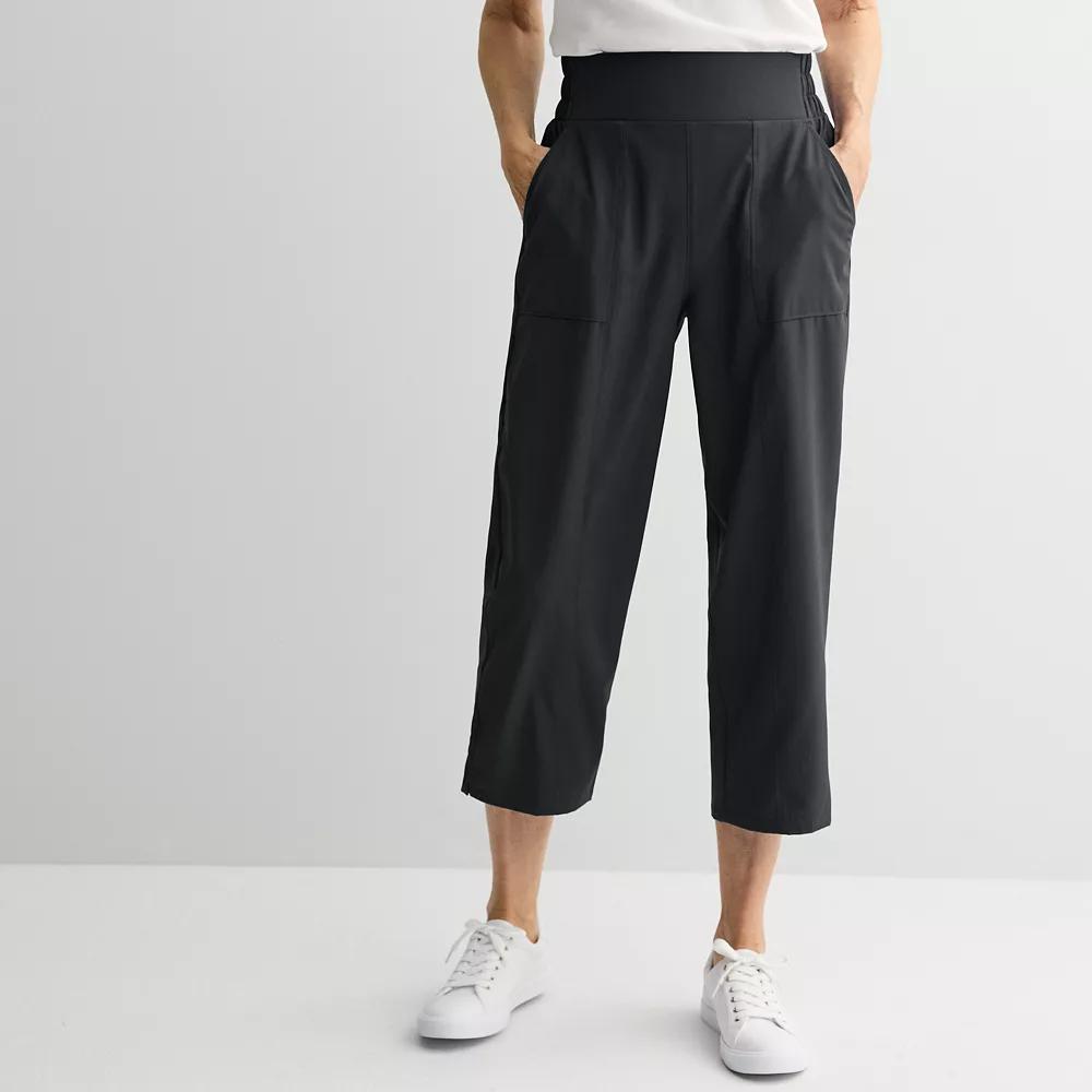Women's Croft & Barrow® Golf Performance Tapered Cropped Pants, Size: XL, Mineral Black Product Image