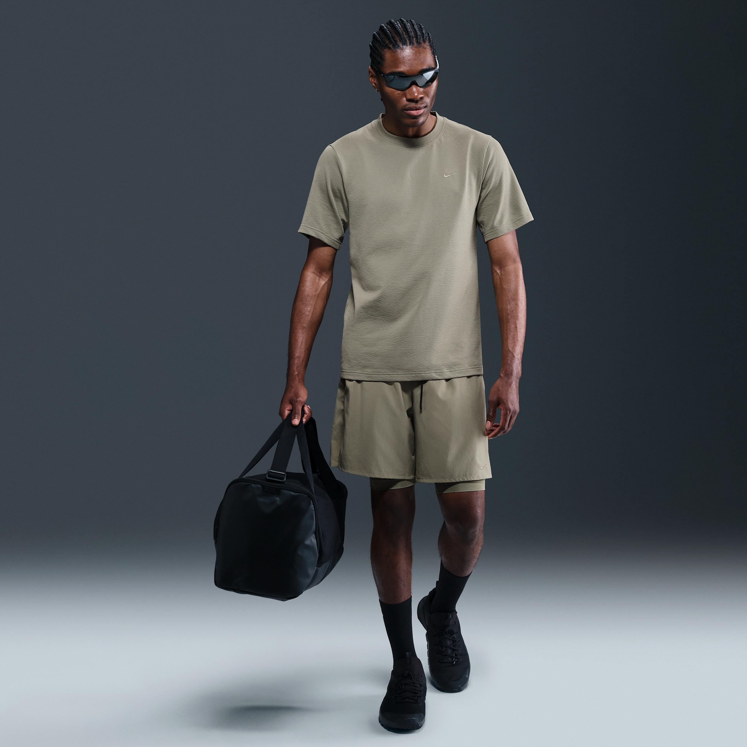 Nike Mens Primary Dri-FIT Seersucker Short-Sleeve Versatile Top | HJ4043-320 Product Image