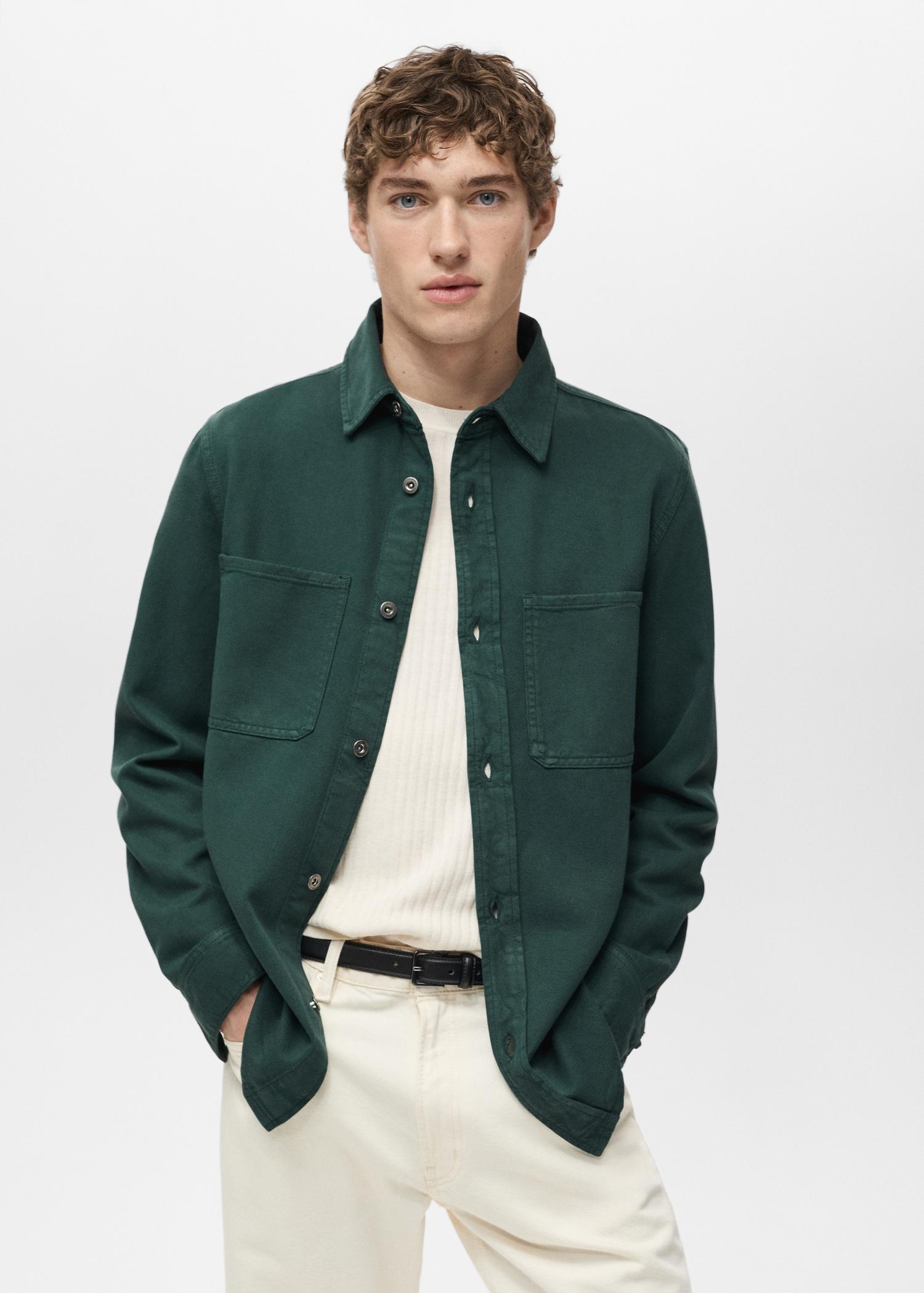 Tencel regular-fit overshirt - Men | MANGO USA Product Image