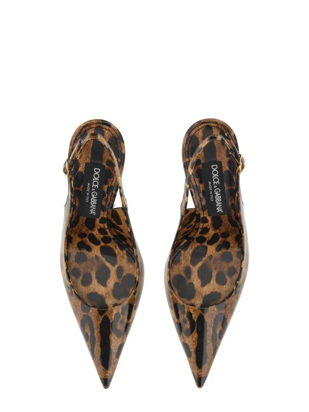 DOLCE & GABBANA Luxurious Leopard Printed Slingback Pumps For Women In Lavender Product Image