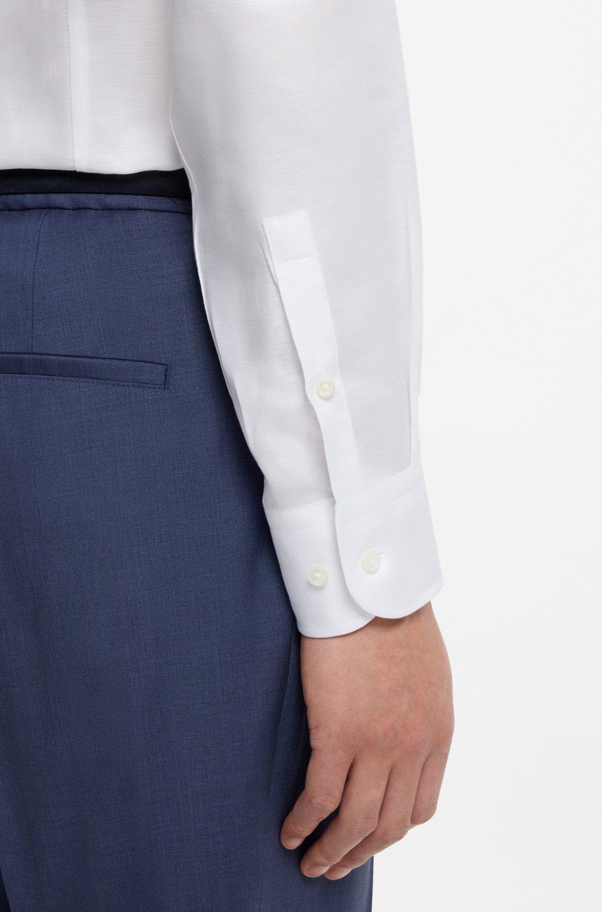 Slim-fit shirt in linen-blend twill Product Image