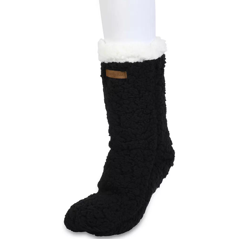 Women's GaaHuu® Faux Shearling Cabin Socks, Black Product Image