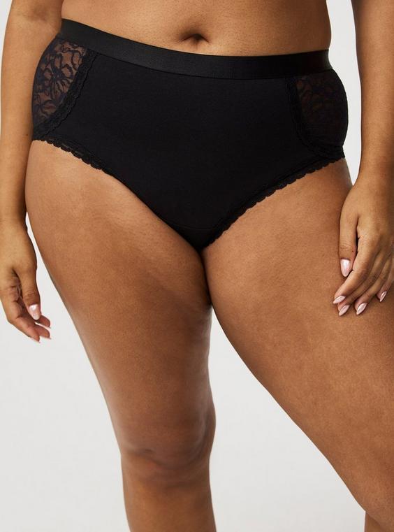 Cotton & Lace Mid-Rise Cheeky Panty Product Image