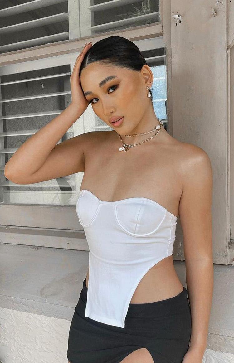 Juni White Strapless Top Product Image