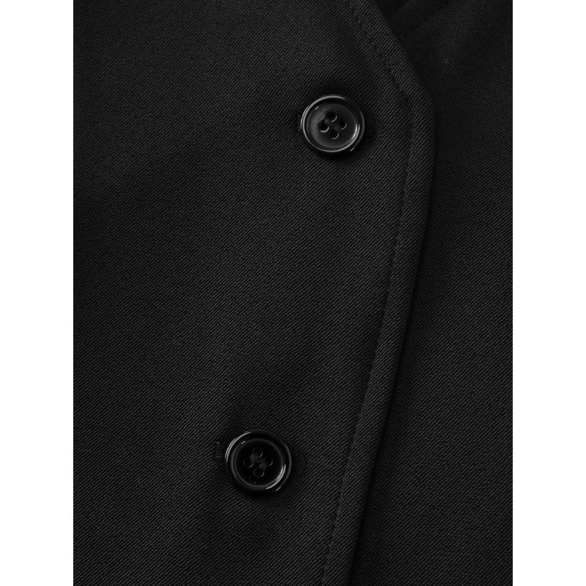 Plus Size Black 2-in-1 Hidden Zipper Jumpsuit Women Office Long Sleeve V-neck Office Loose Jumpsuits BloomChic 18-20/2X Product Image