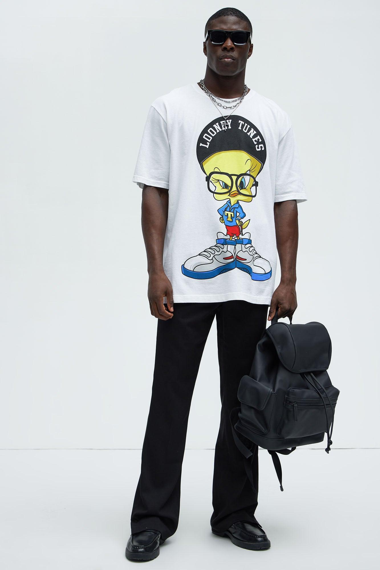 Looney Tunes Tweety Bird Oversized Short Sleeve Tee - White Product Image