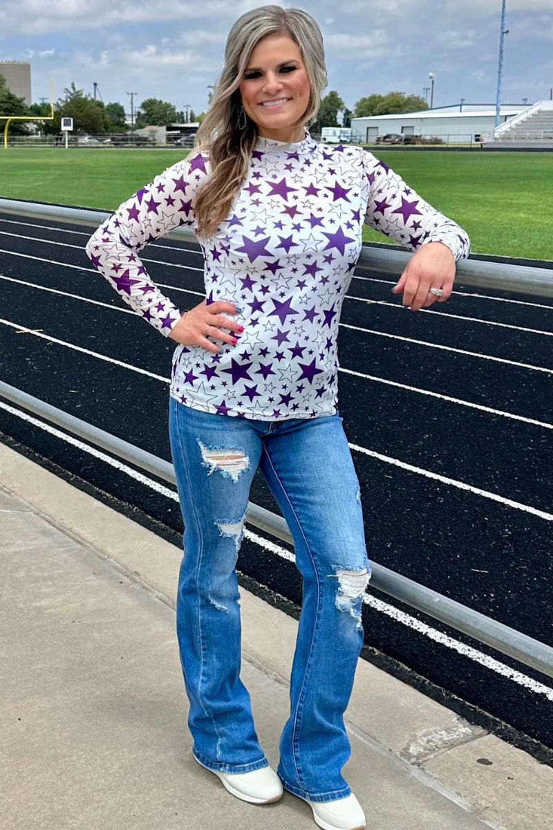 Sterling Kreek Go Team Go Purple Mesh Top Product Image