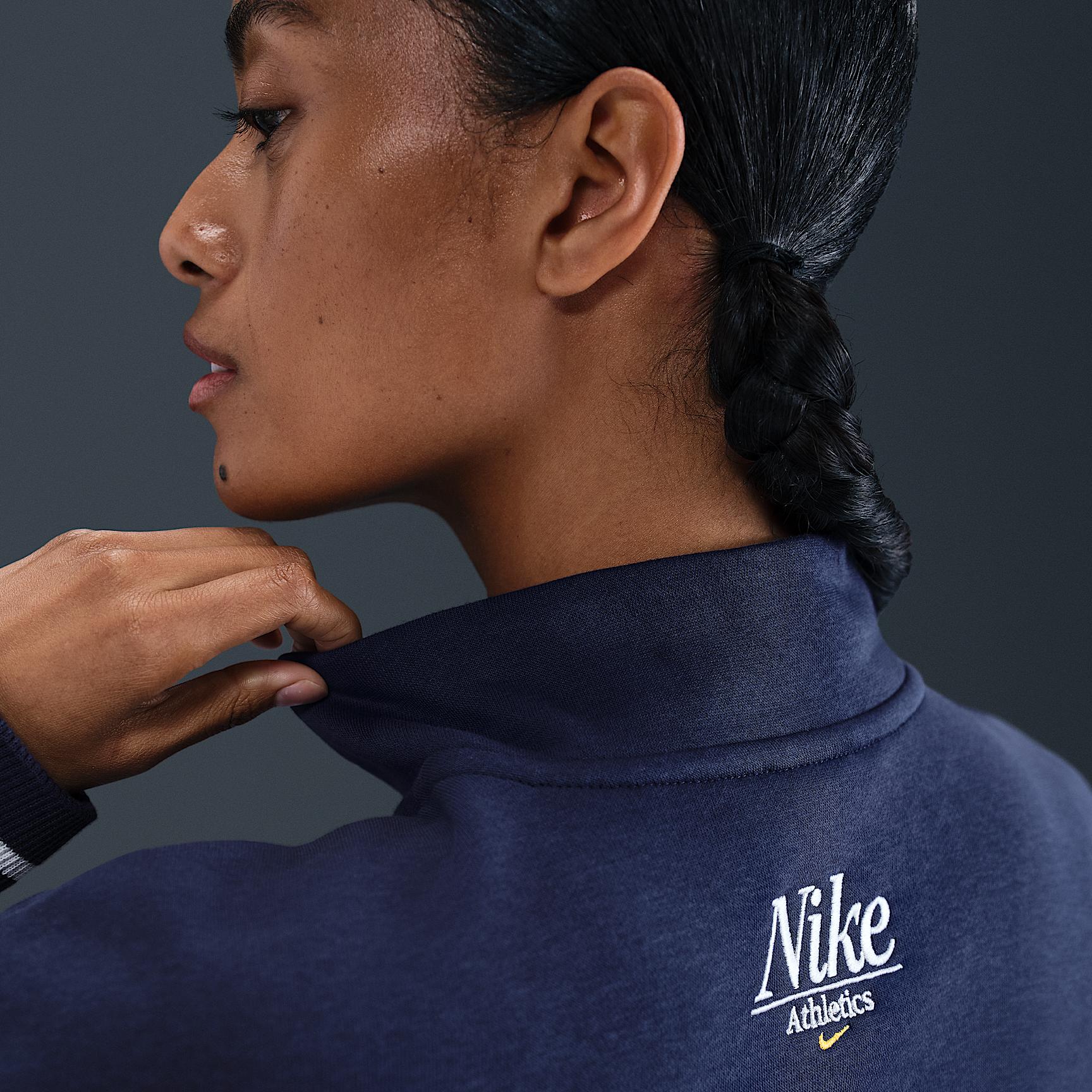 Womens Nike Sportswear Phoenix Fleece Oversized 1/4-Zip Long Sweatshirt | IH7804-410 Product Image