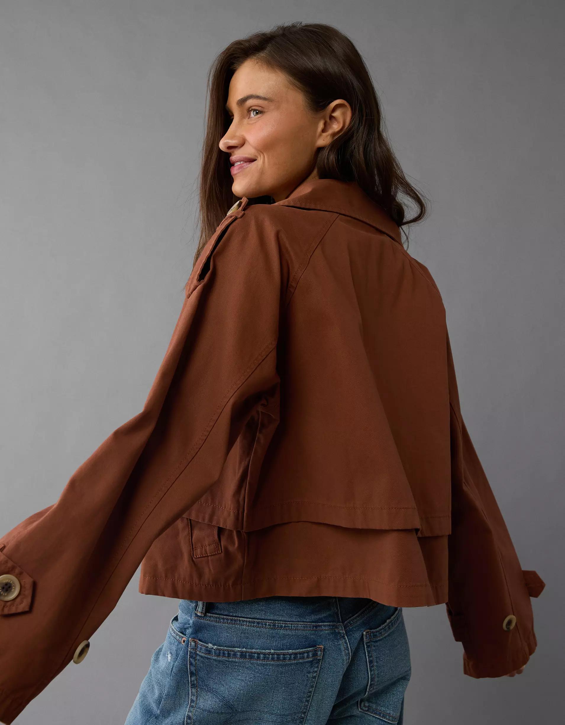 AE Cropped Trench Coat Product Image