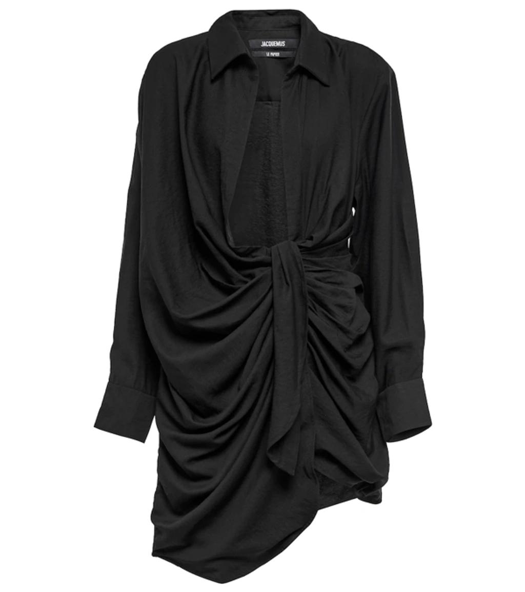 JACQUEMUS La Robe Bahia Viscose Jersey Mini Dress In Black Product Image