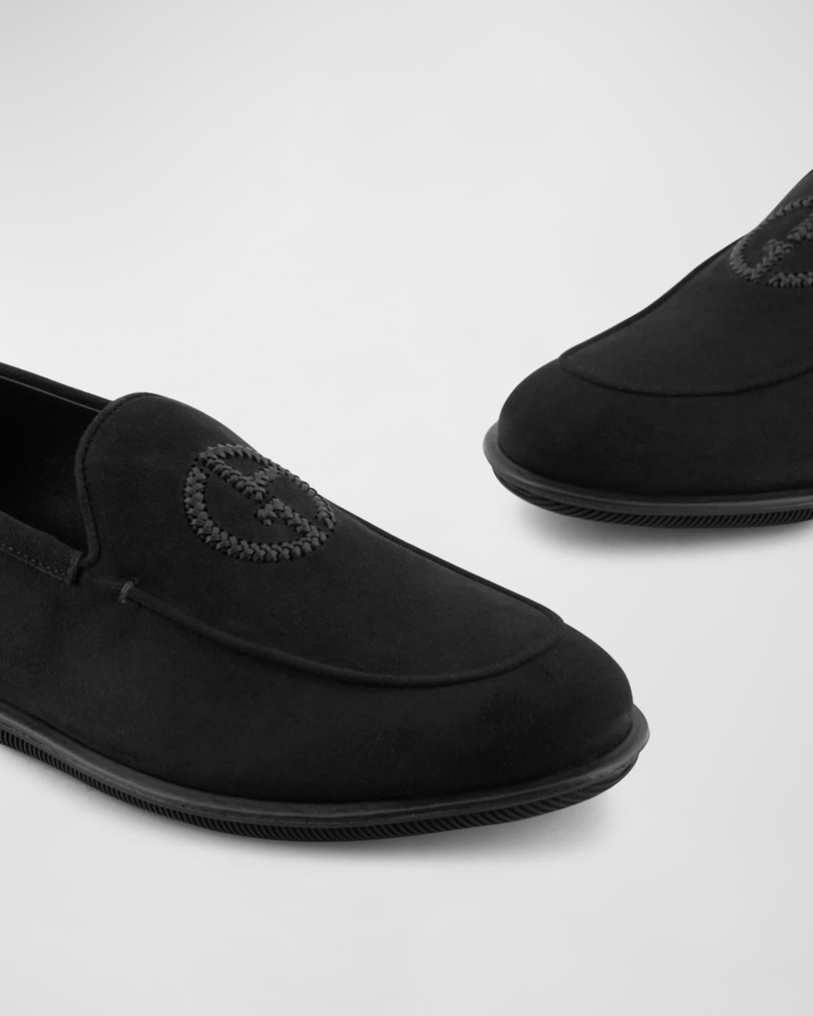 Men's Suede Logo Slip-On Loafers Product Image