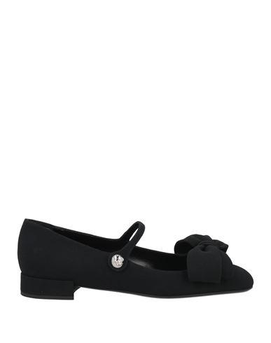 VALENTINO GARAVANI Black Mary Janes With Bow Detail In Crepe Fabric Woman In Multicolor Product Image