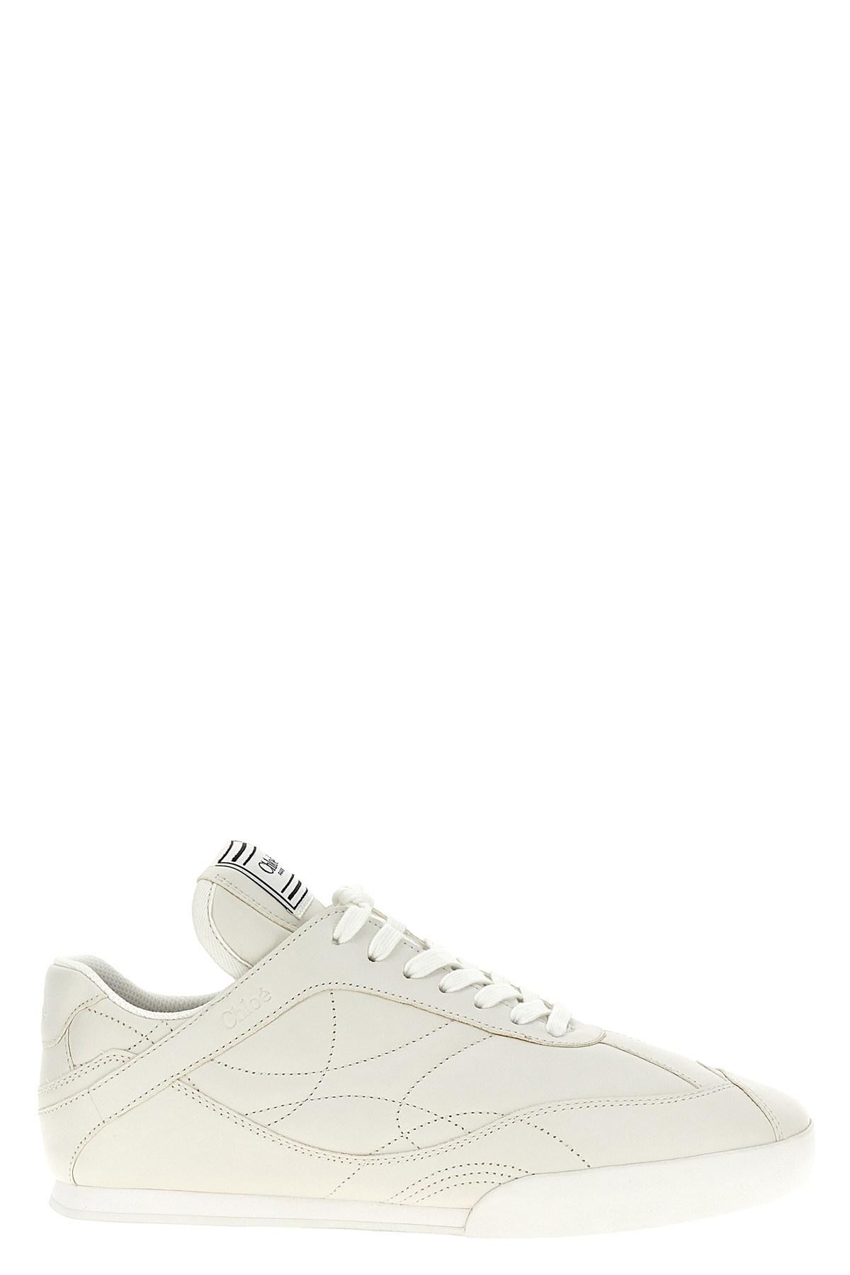 CHLOÉ Womens Chloe Kick Brand-patch Leather Low-top Trainers In White Product Image