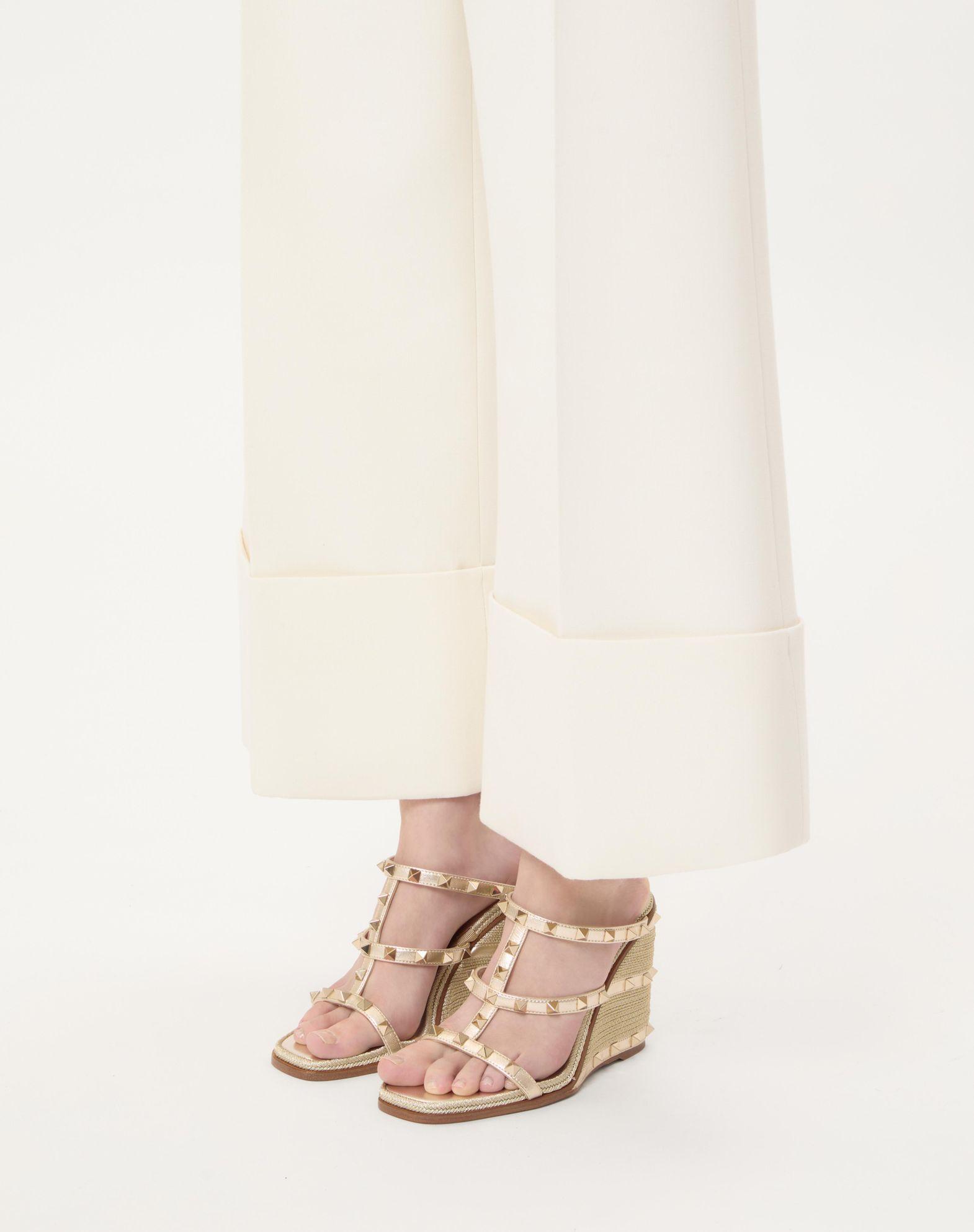 Rockstud Wedge Sandal In Laminated Nappa With Cornely Embroidery 100Mm Product Image