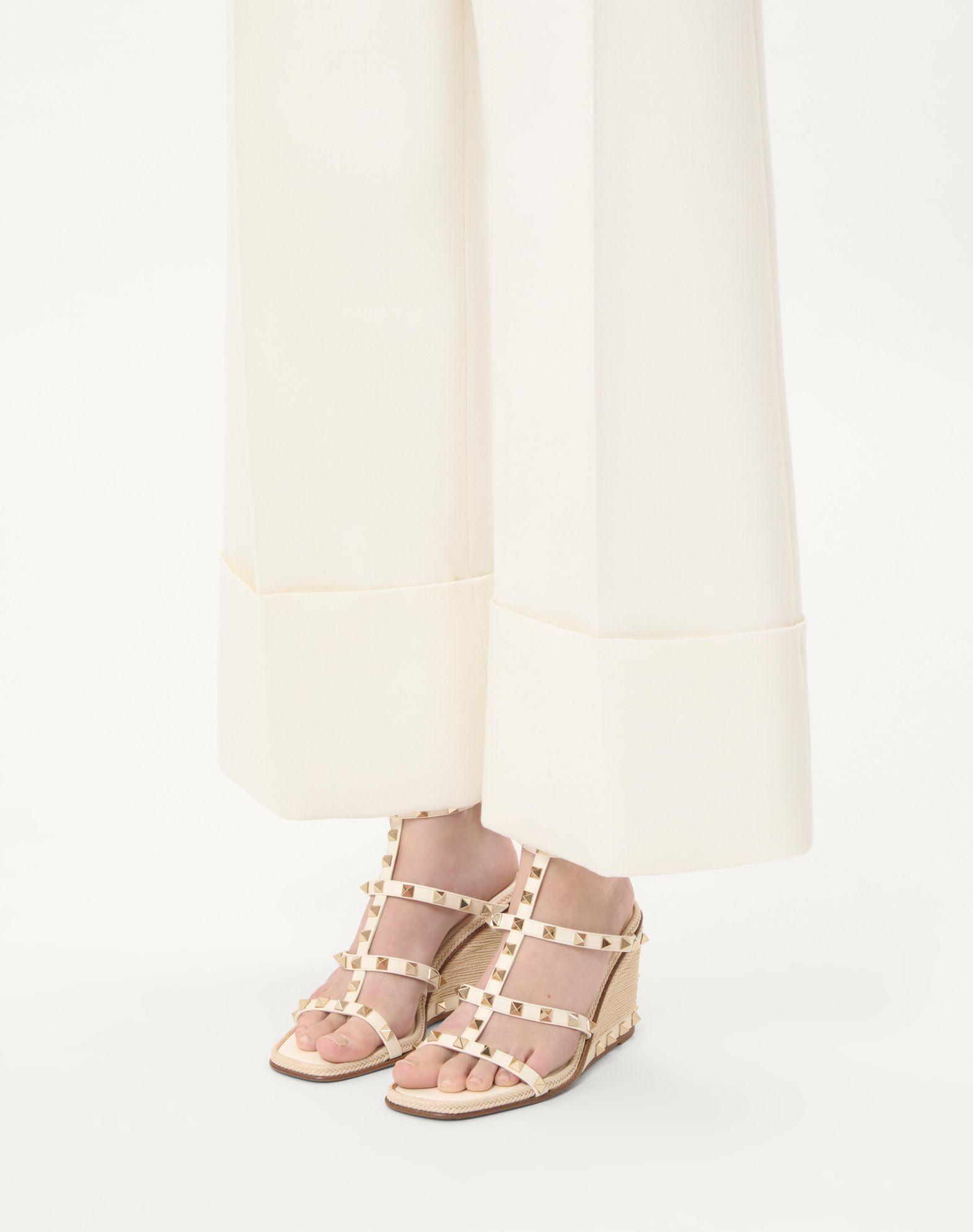 Rockstud Wedge Sandal In Calfskin With Cornely Embroidery 80Mm Product Image