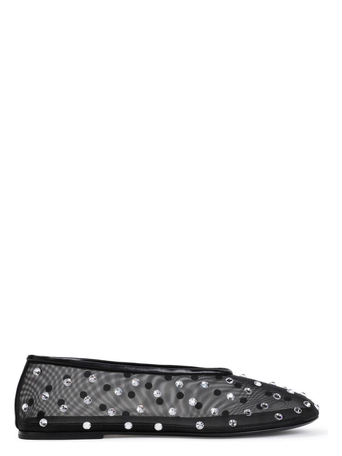KHAITE Marcy Crystal-embellished Mesh Flats In Black Product Image
