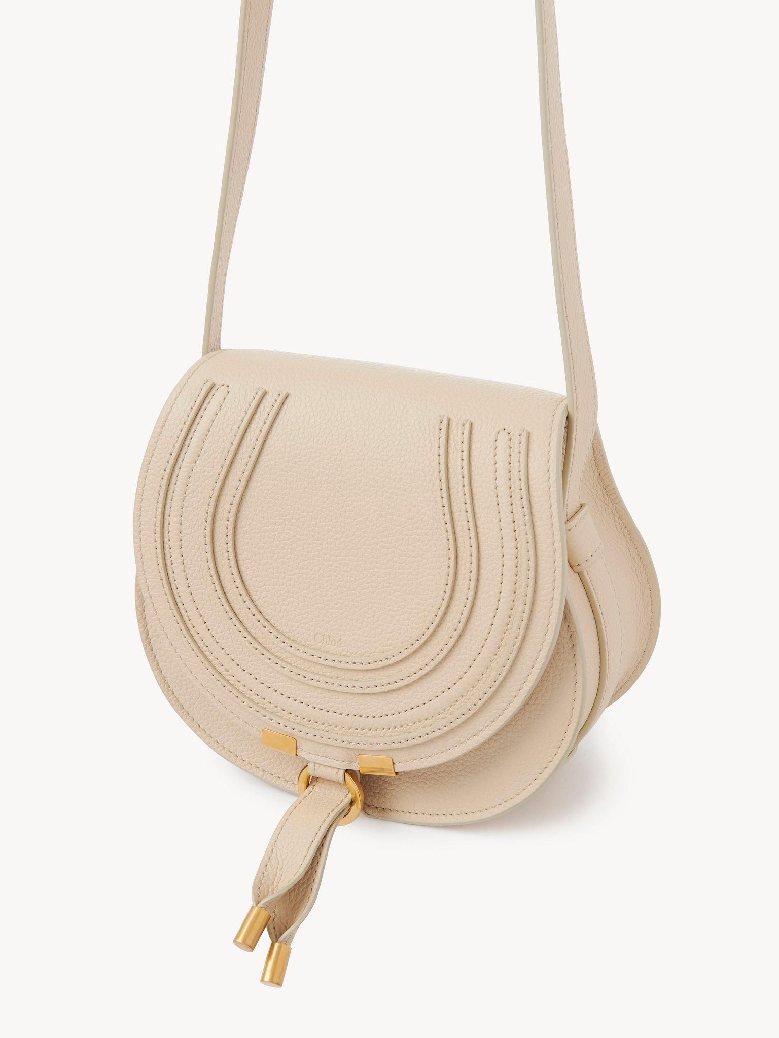 Small Marcie saddle bag in grained leather Product Image