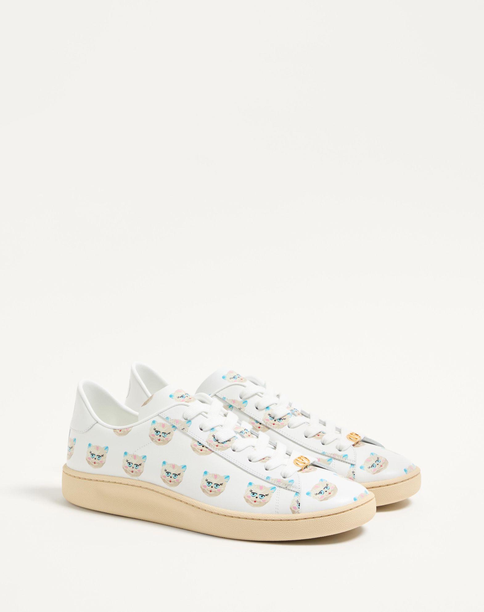 Royco Sneaker In Nappa Calfskin With Le Chat De La Maison Motif Product Image