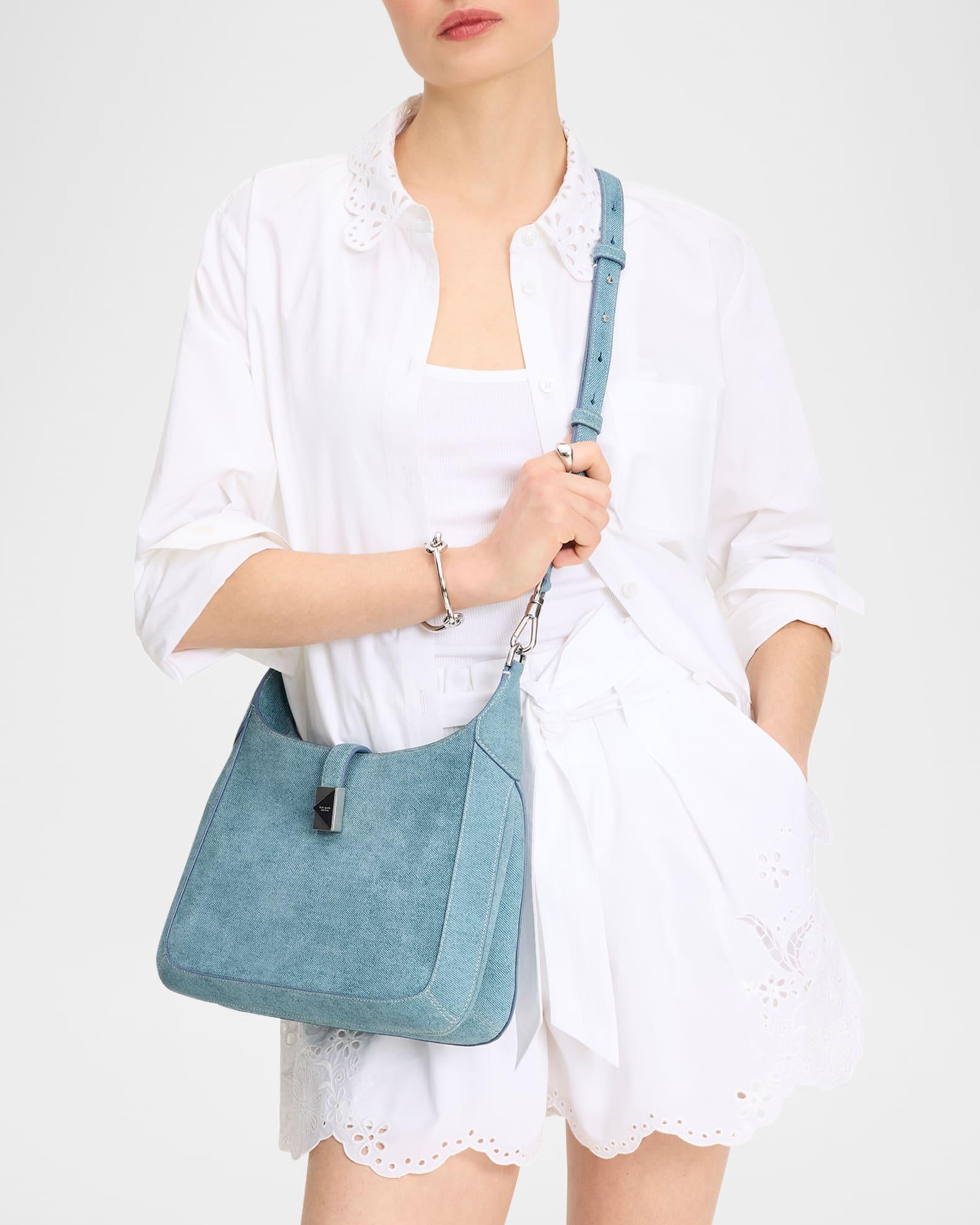 deco denim suede hobo bag Product Image