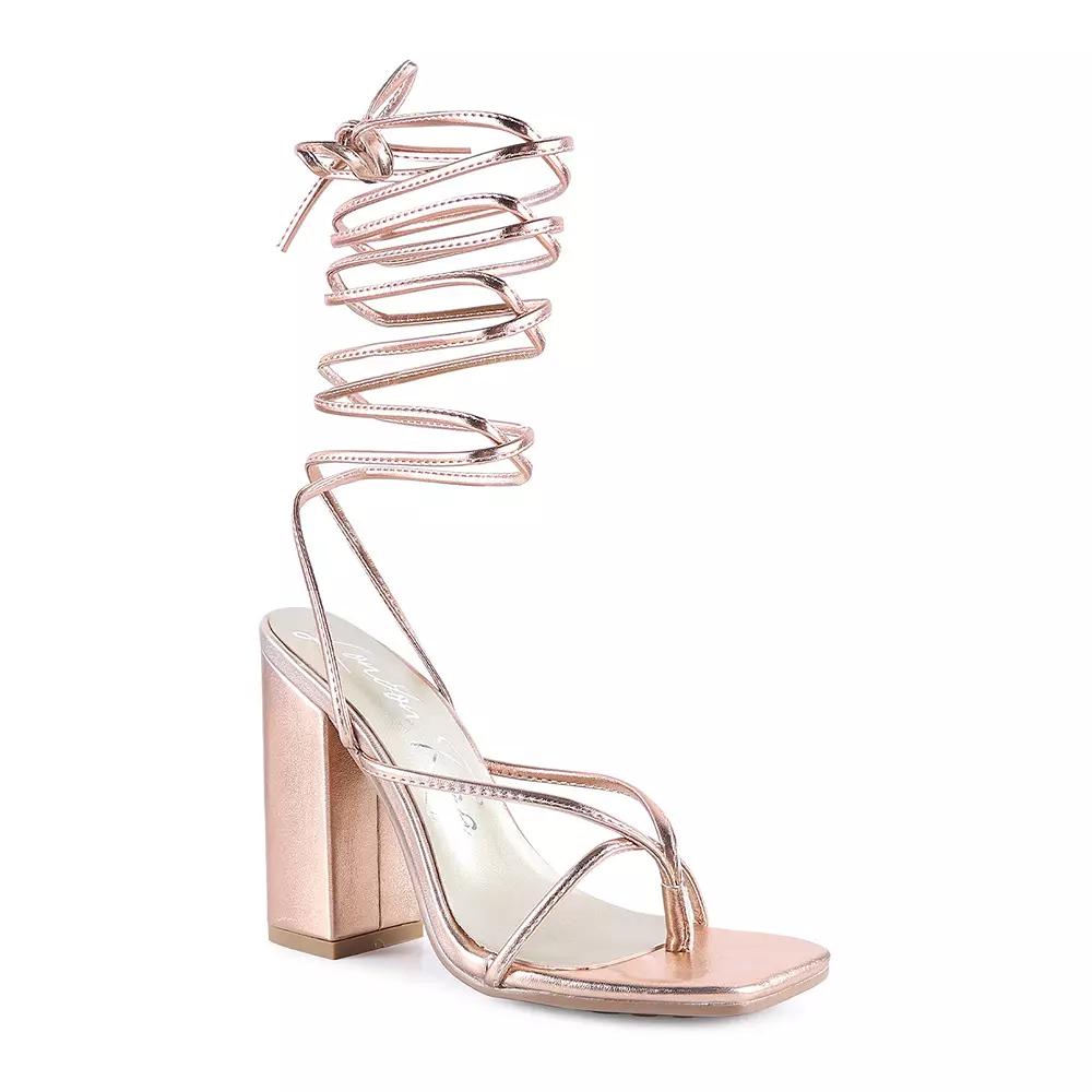 London Rag Shewolf Women's Lace-Up High Heel Sandals,  Product Image